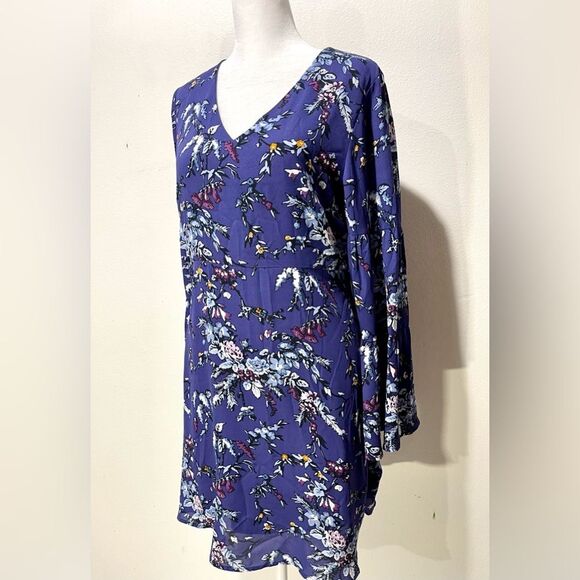 Loft dress floral flare business casual office summer festive purple Women’s 4P - Picture 4 of 10